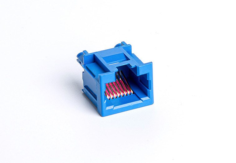 Blue Pbt Ul94v-0 Fcc Part 8p8c Pcb Mount Rj45 Connector UnShield TM52T811SXX4Z